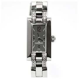 Jaeger Lecoultre Jaeger-LeCoultre Ideal Diamond Quartz Uhr mit Lederarmband