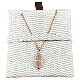 Collier Chandale Mini Maillon Rose Gold Maron Glace - Hermès