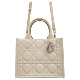 Borsa Tote Leather Book Small Beige Polvere - Dior