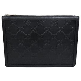 Gucci Clutch in pelle nera ricamata