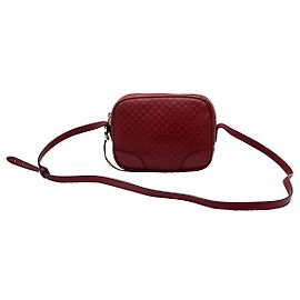 Bolso bandolera BREE Gucci Red Micro Guccissima con detalles en tono dorado