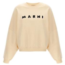 Camiseta de cuello redondo de algodón con logotipo impreso - Marni