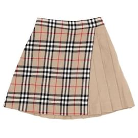Burberry Falda junior de lana con estampado de cuadros vintage