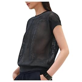 Kurzärmeliger Strick-Short En Desordre Fleurs - Hermès