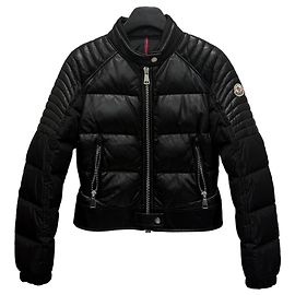 Moncler Clematis Juboto Lederjacke mit Daunenfüllung