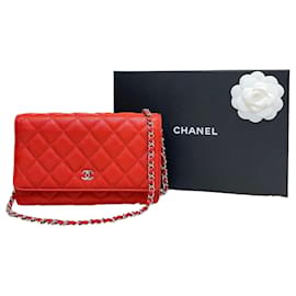 Chanel Borsa a tracolla mini Caviar WOC Silver Red Series