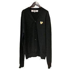 Comme Des Garcons Cardigan XL Play Goldheart Schwarz