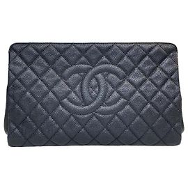 Chanel Bolso de mano Caviar Timeless CC Logo Negro