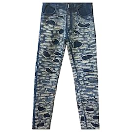 Pantaloni in denim distrutto blu medio - Givenchy