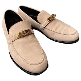 Mocassino Destin in scamosciato con accenti rosa e oro - Hermès