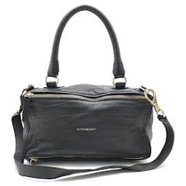 Schultertasche Pandora aus schwarzem Leder, Größe Medium, goldfarben - Givenchy