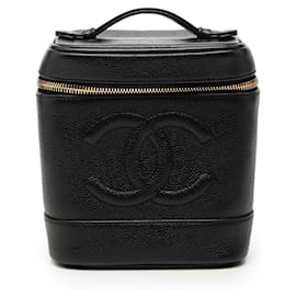 Beauty Case Chanel Black CC Caviar