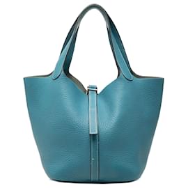 Hermès Picotin 22 aus Clemence-Leder in Blau