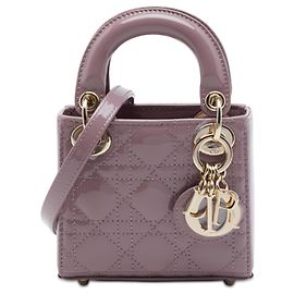Dior Pink Micro Patent Cannage Lady Dior