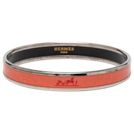 Hermès Orange Narrow Caleche Enamel Bracelet 65