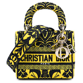 Lady D Lite Petites Fleurs in tela ricamata gialla Dior