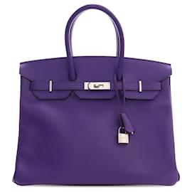 Hermès Purple Epsom Birkin Retourne 35