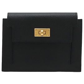 Cartera compacta Kelly Pocket en Epsom negro Hermès