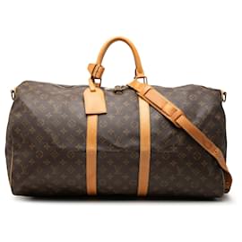 Louis Vuitton Marrone Monogram Keepall Bandouliere 55