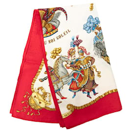 Sciarpa in seta Hermès Red Les Fêtes du Roi Soleil 90