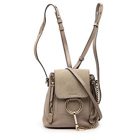 Mini mochila Faye de piel de becerro y ante marrón Chloé