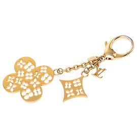 Portachiavi Louis Vuitton Gold Gold Plated Monogram Ivy Flower