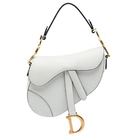 Borsa Saddle Dior bianca in pelle di vitello granulata