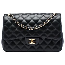 Chanel Black Jumbo Classic Lambskin Double Flap