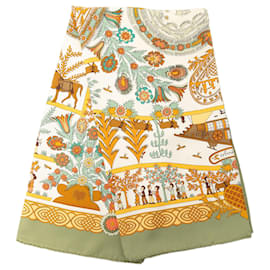 Sciarpa in seta bianca Decoupages Hermès 90