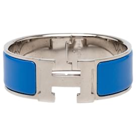Hermès Blue Wide Enamel Clic Clac H Bracelet PM