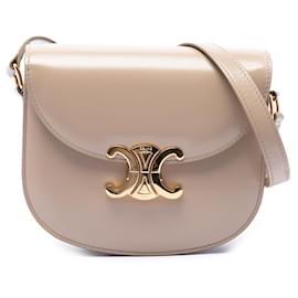 Bolso bandolera Celine Clea Crossbody en piel de becerro brillante Teen Beige - Céline