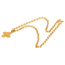 Collana con pendente a croce Triple CC Chanel placcato oro