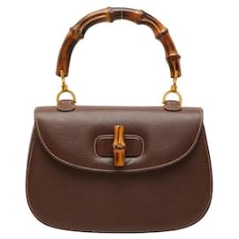 Borsa Gucci Bamboo in pelle marrone