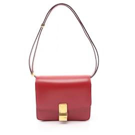 Petit sac à bandoulière Celine Classic Box en cuir rouge - Céline