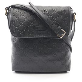 Borsa a tracolla Gucci Guccissima in pelle nera