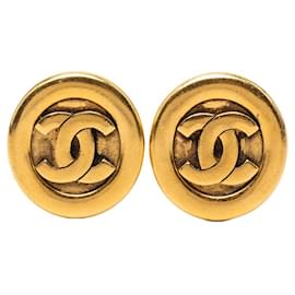 Chanel Coco Mark Vintage runde Clip-Ohrringe