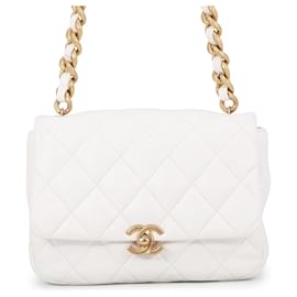 Borsa a tracolla con catena bianca Chanel