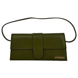 Borsa a tracolla Jacquemus The Long Bambino Flap in pelle di vitello Olive