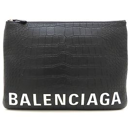 Clutch Balenciaga in pelle goffrata