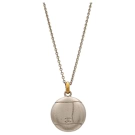 Chanel Coco Mark Round Plate Chain Necklace