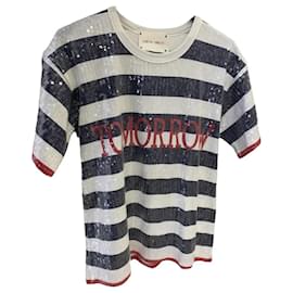 Alberta Ferretti camiseta de rayas con lentejuelas 'Tomorrow'