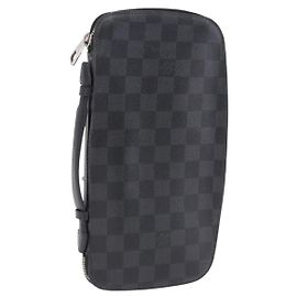 LOUIS VUITTON Damier Graphite Organizer Atoll Travel Case N48255 LV Auth bs36217