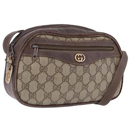 Borsa a Spalla GUCCI GG Supreme PVC Beige Oro 001 067 1283 Auth 190345