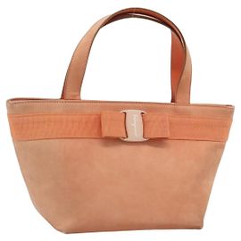 Borsa Salvatore Ferragamo Vala in scamosciato arancione autentica ar14048