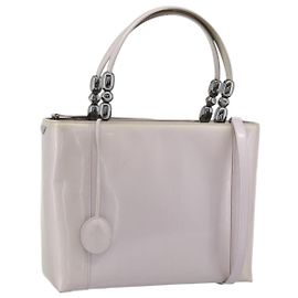 Borsa Christian Dior Maris Pearl in pelle vernice 2way Lavende Silver Auth 192211