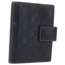 GUCCI Micro GG Guccissima Funda de Agenda de Cuero Azul Marino 115240 Auth BA14338