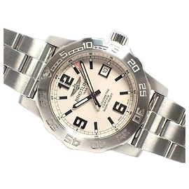 BREITLING Colt44 pulseira prata quartzo produtos genuínos '11 Masculino
