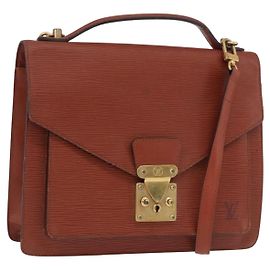 LOUIS VUITTON Epi Monceau 28 Hand Bag Marrom M52123 LV Auth ka5261