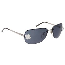 Gafas de sol CHANEL Camelia Metal Light Blue Silver CC Auth SW2597V