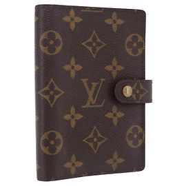 LOUIS VUITTON Monogram Agenda PM Day Planner Cover R20005 LV Auth BA14337